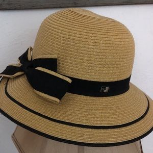 HBY Miami Beach Hat Tan with Black Piping New